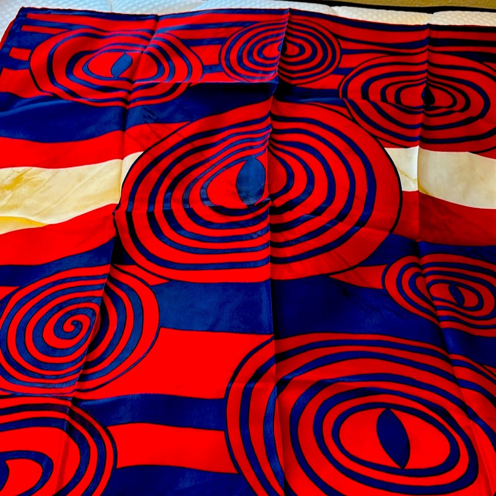Red and Blue Abstract Pattern Scarf